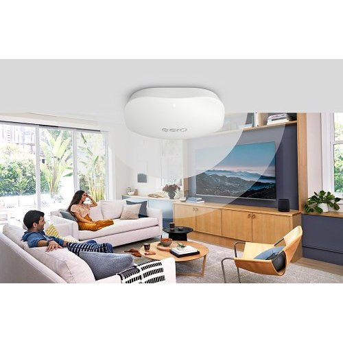 Eero Dual-Band Wi-Fi 6 PoE Access Point with Gigabit Ethernet In Ceiling Wall Mounted in a living room