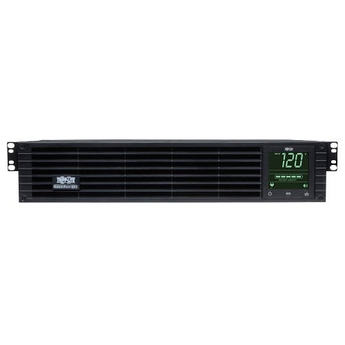 Eaton Tripp Lite SMART1500RM2U 2U Rackmount Sine Wave UPS 1500VA
Black power supply unit with digital display on a white background