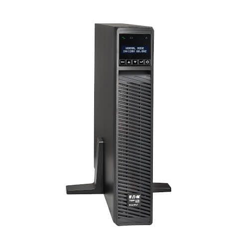 Eaton Tripp Lite SMART3000RMXL2U 2U Sine Wave UPS 3000VA
Black UPS (Uninterruptible Power Supply) device on a white background
