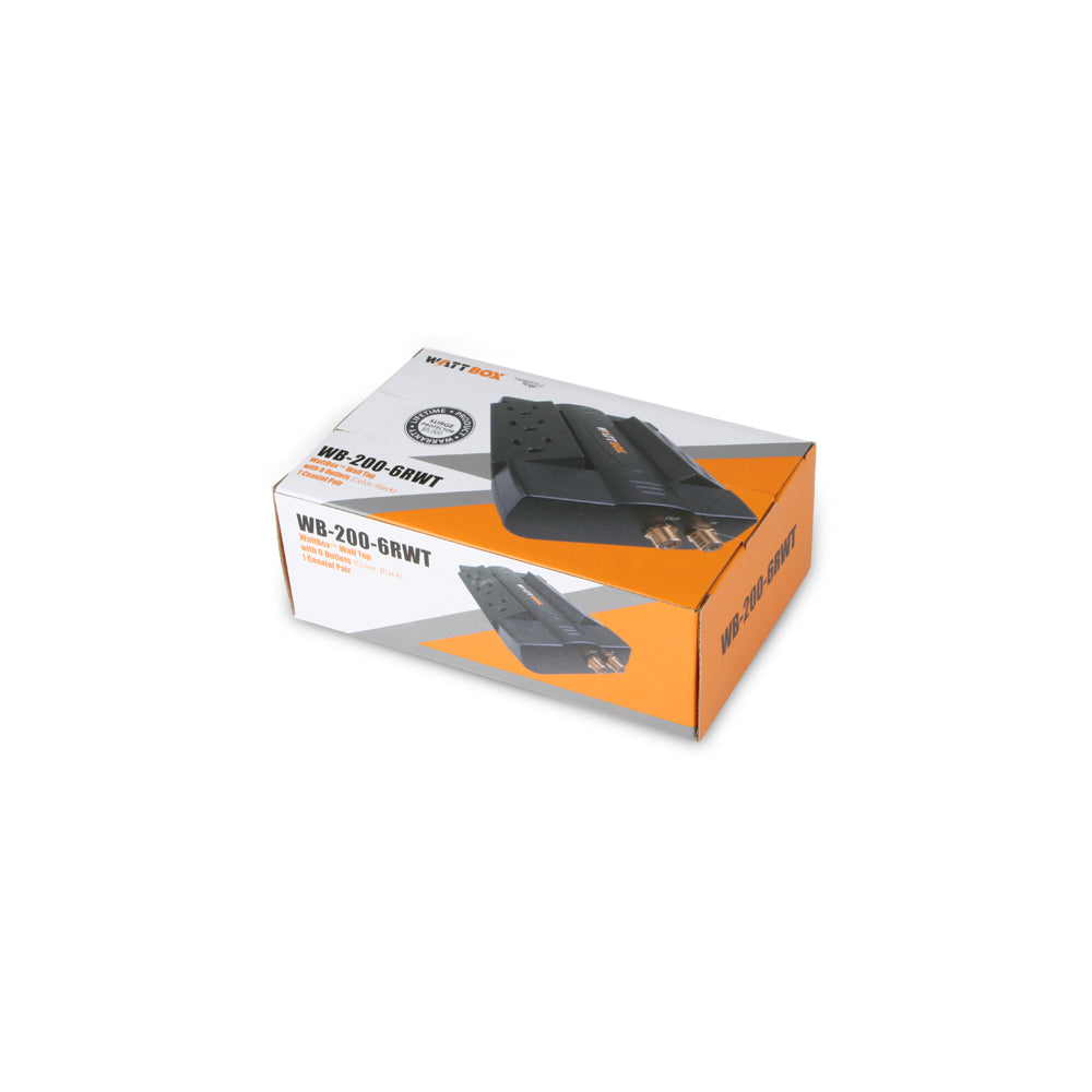 WattBox WB-200-6RWT Coax 6-Outlet Rotating Surge Protector Wall Tap box