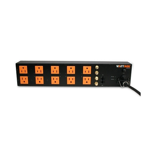 WattBox WB-400-CE-10 10-Outlet Power Conditioner with Coax Ethernet Protection
Power strip with multiple outlets on a white background