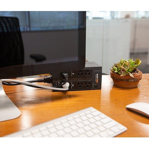 WattBox WB-OVRC-UPS-350-6 350VA UPS Smart Homes Compact 6-Outlet on a Desk