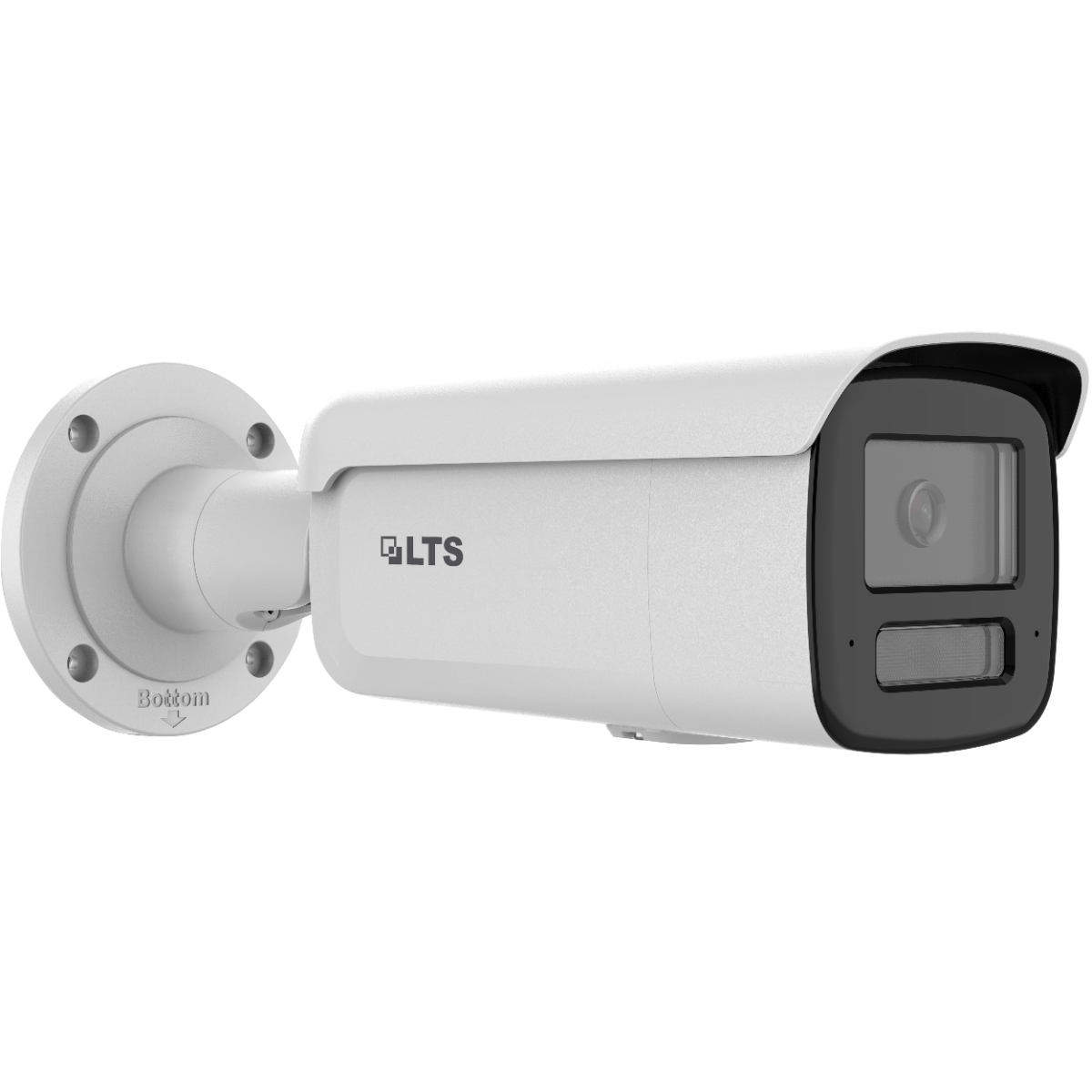 LTS LTCMIP9342WI-28SDL 4MP AI Active Deterrence Bullet Camera
White LTS security camera on a white background