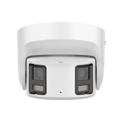 LTS LTCMIP3C8PW-SDL Turret IP Camera 8MP Panoramic AI Detection
A white turret-style surveillance camera with two lenses, designed for outdoor use.