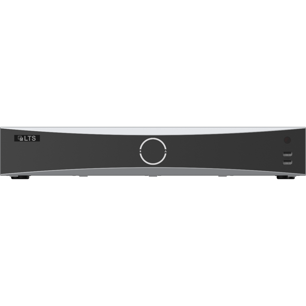 LTS Platinum LTN8932D-N Smart AI VCA 4K NVR 32-Channel Recorder
Black electronic device with a circular design on a white background